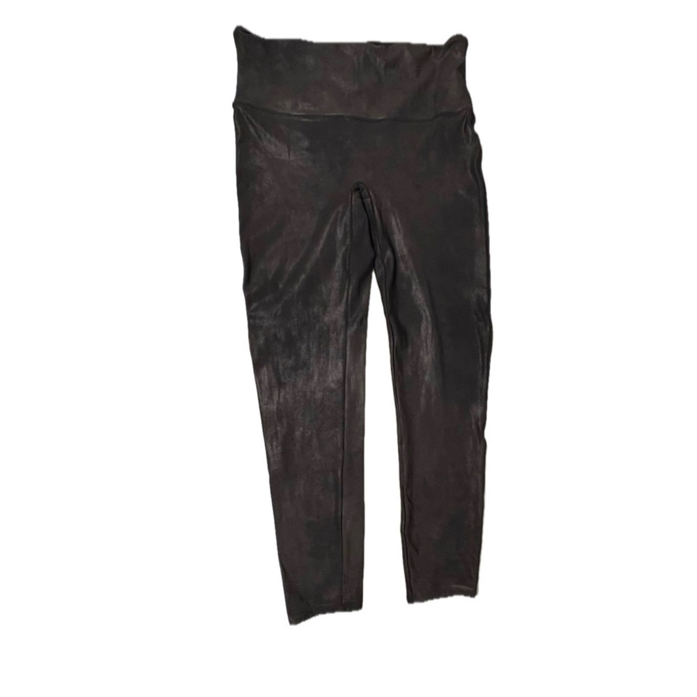 SPANX Black Faux-Leather Sculpting Leggings